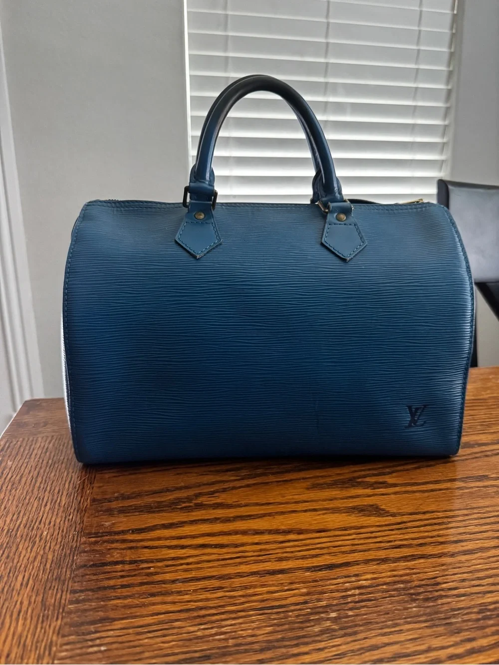 Louis Vuitton Teal Blue Epi Leather Speedy Satchel